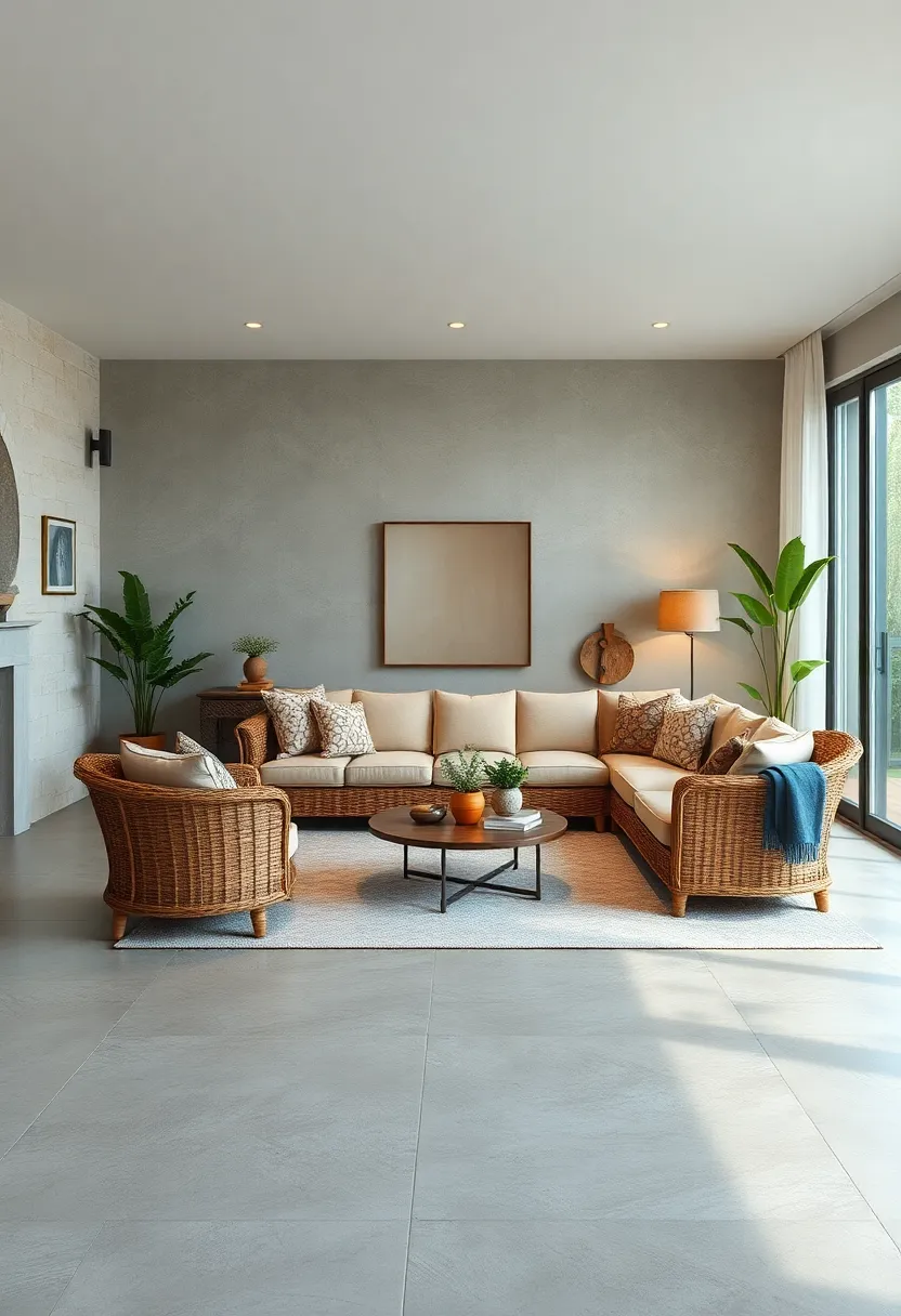 Choose a wicker sectional sofa for⁢ a spacious yet intimate living room setup