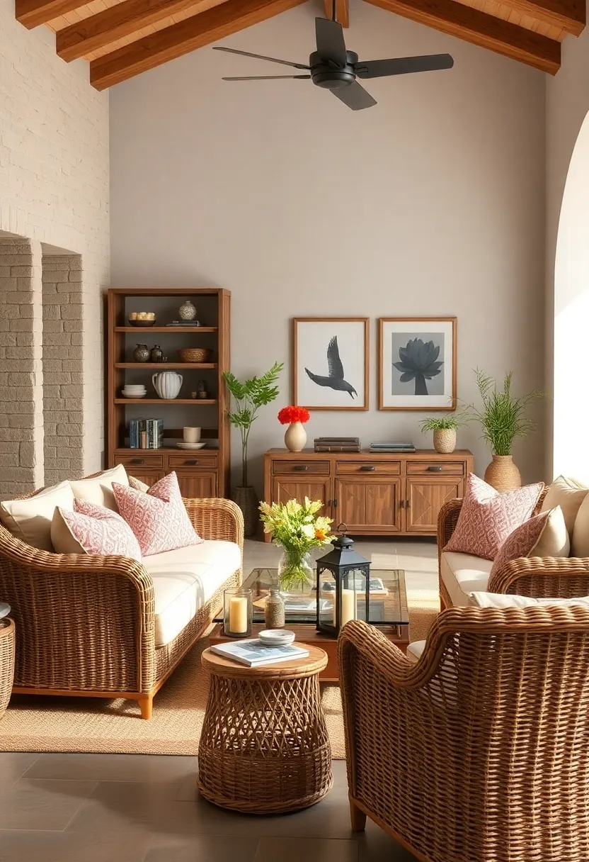Add vintage-inspired lanterns around⁤ your wicker furniture to enhance the rustic feel