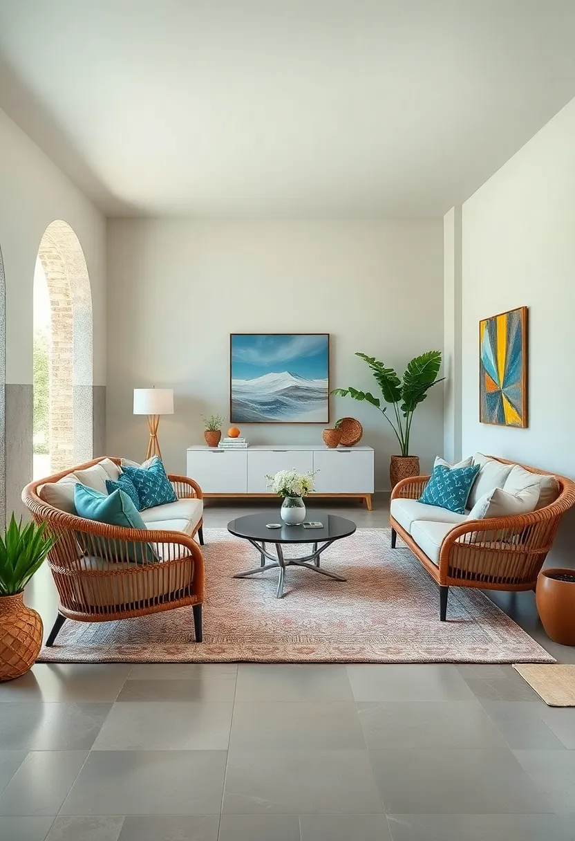 Layer⁣ a plush rug underneath ⁣wicker seating to balance texture and comfort