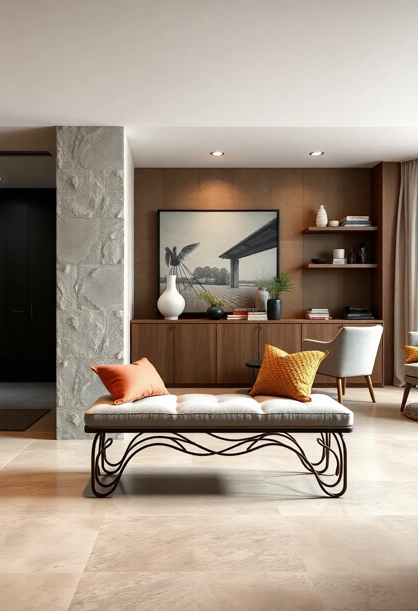 Compact⁤ Bench with ⁣Sculptural Metal Legs – Ideal for smaller areas, the artistic ⁤metalwork serves as a captivating visual anchor below a cozy ⁤seat