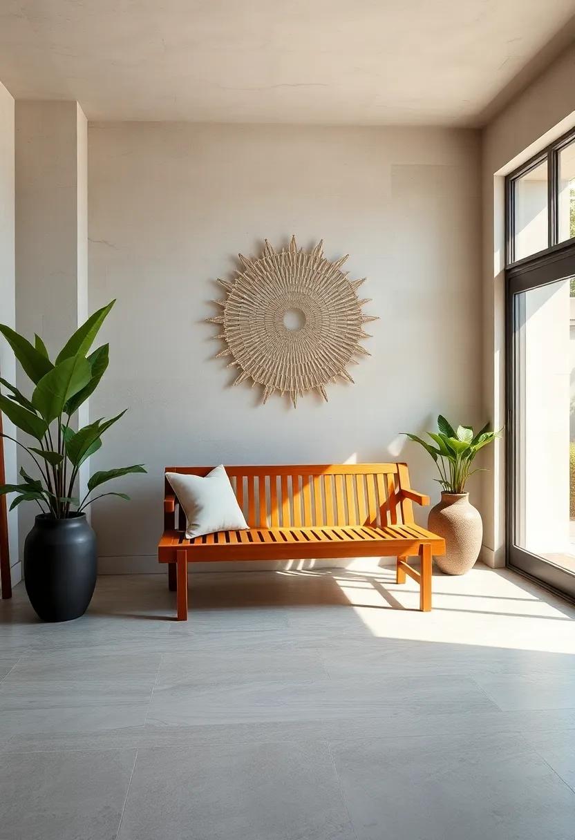 Indoor-Outdoor Weatherproof ⁢bench in Teak – Combining durability with elegance, this teak bench suits both garden patios⁣ and interior entryways