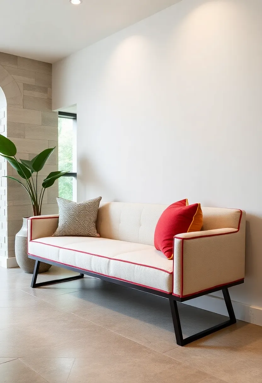 Upholstered ⁢Bench with Contrasting Piping – Sharp ⁣piping accents highlight clean ​edges, elevating simple silhouettes with refined detail