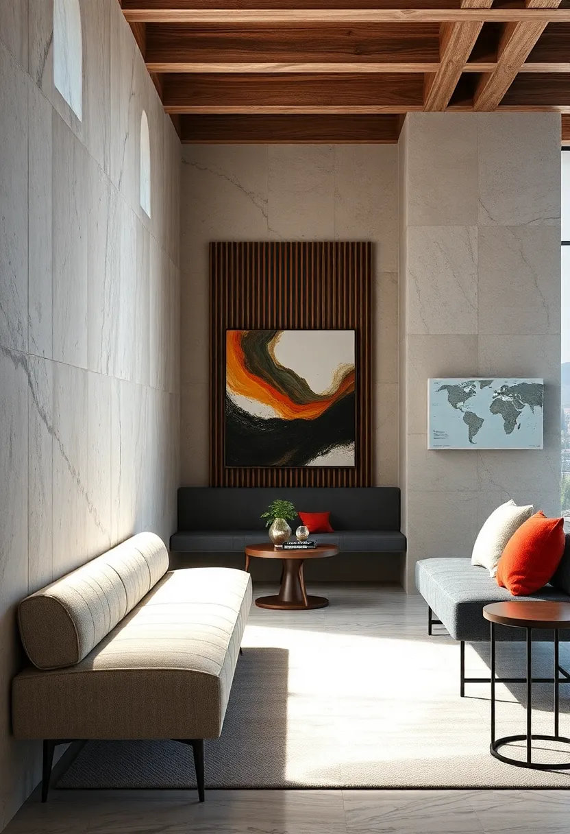 Upholstered Bench with Channel Stitching – Subtle⁢ texture and depth come alive through precisely stitched channels on a luxe fabric surface