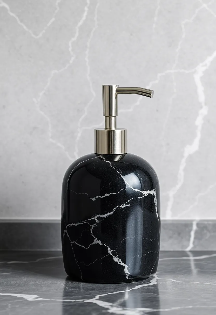 Unique Black Marble Soap Dispenser: Elevate your bathroom or kitchen with a stylish soap dispenser that adds a luxury touch to everyday essentials