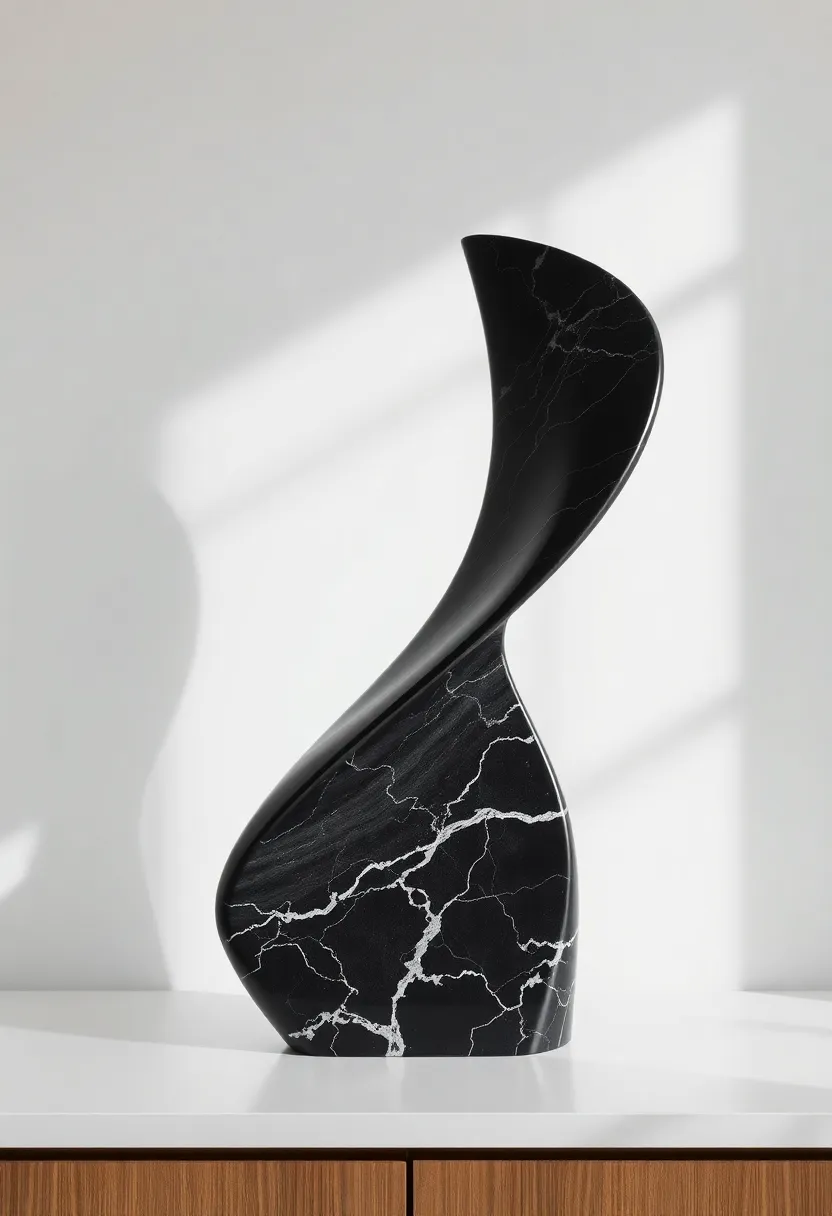 Artistic Black Marble Sculpture: An eye-catching piece for any art lover, this sculpture serves as a conversation starter and a stunning decor element