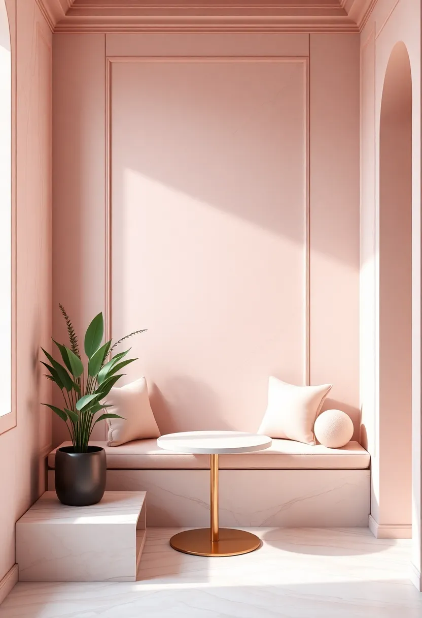 The ‌Allure of Blush ⁤Pink in Corner Nooks⁣ with ⁢marble Features
