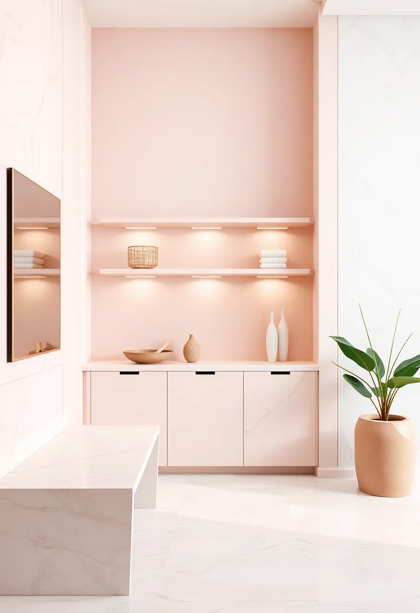 Innovative Storage Solutions in Blush Pink and Marble Styles