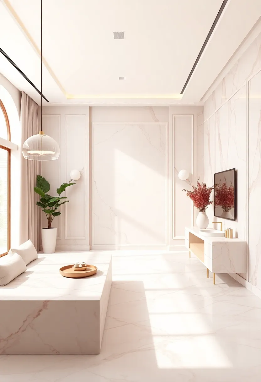 Lighting⁣ Solutions for Enhancing Blush Pink and Marble⁣ Harmonies