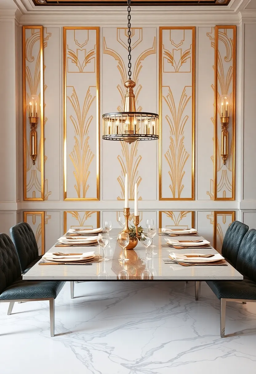 Art Deco Glam: Embrace the glamour of the Roaring Twenties with geometric patterns, metallic details, and an elegant color palette that exudes luxury and sophistication