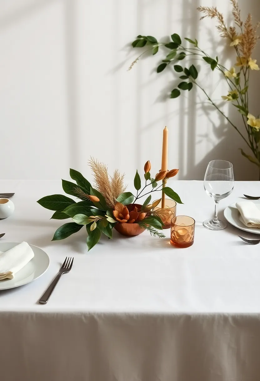 Themed Around Nature: set the scene with elements inspired by the outdoors,such as leaf motifs,organic shapes,and earthy colors,to evoke a rustic yet refined atmosphere
