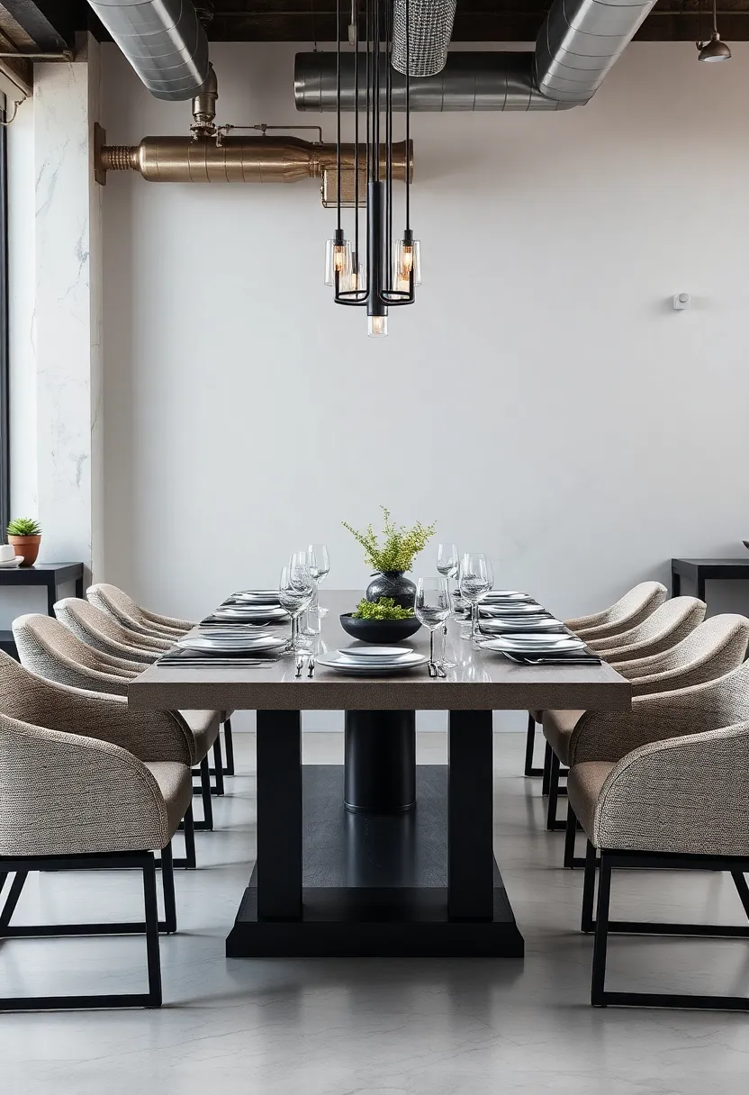 Urban Chic: Marry the modern city vibe with sleek furniture, contemporary dishware, and industrial elements that create a chic dining setting perfect for an upscale soiree