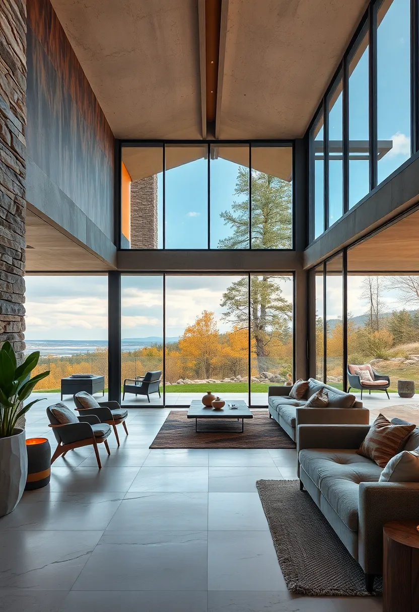 Refined Details of‍ Frameless Glass Doors Opening‌ Onto Expanses of ⁣Pristine Nature