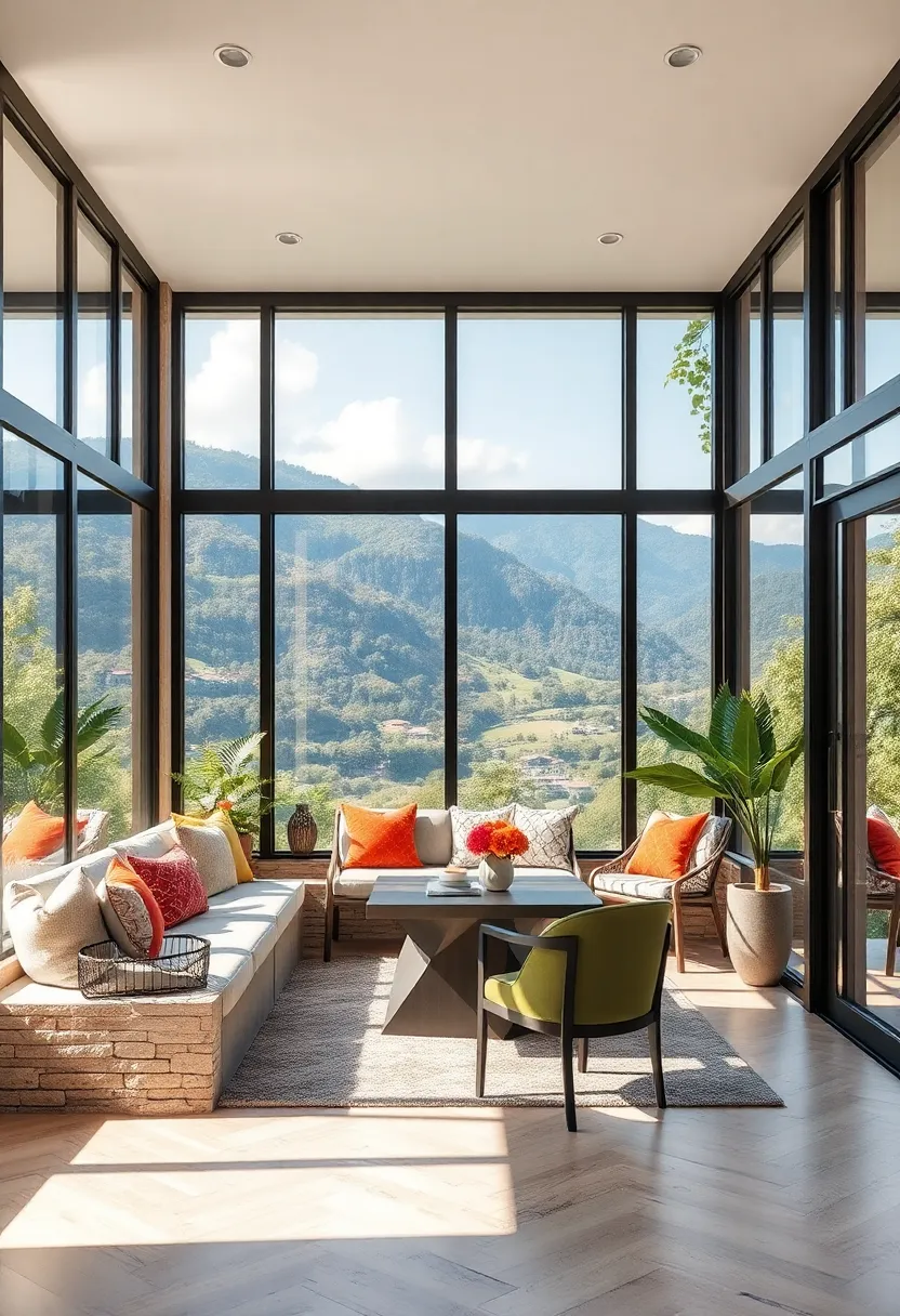 Sun-Drenched Breakfast Nooks Encased in Glass Inviting Mornings Filled With Vibrancy and Scenic Beauty