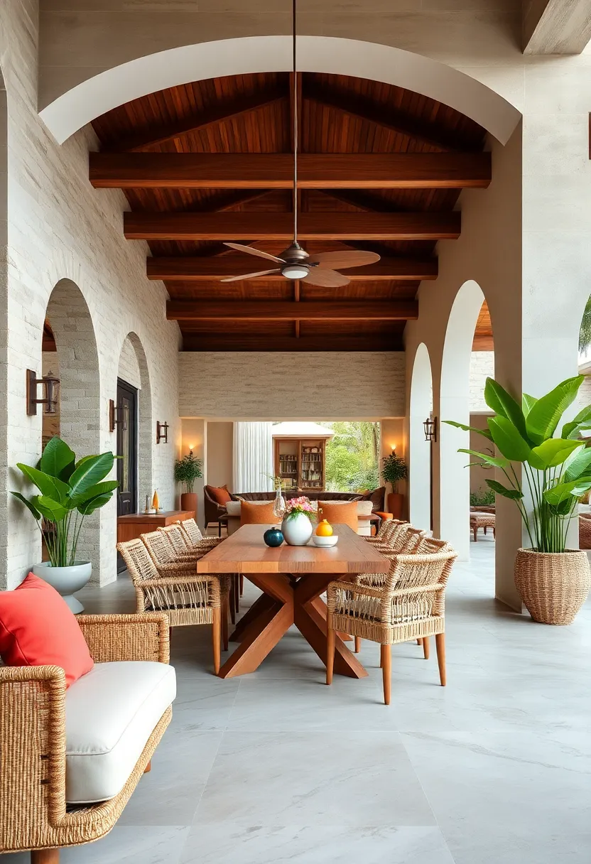 Incorporate outdoor ‍dining areas with teak⁤ tables‌ and woven chairs for​ al fresco luxury entertaining