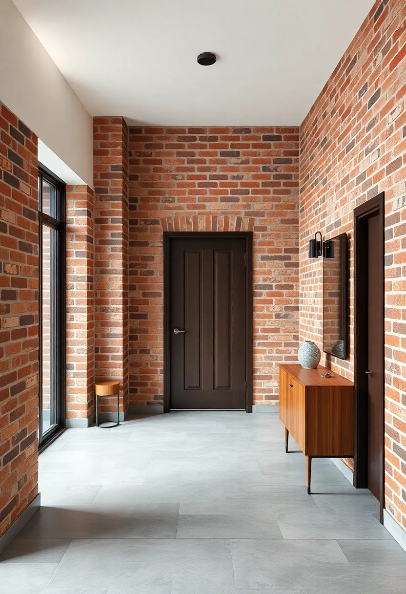 Exposed Brick Walls: Celebrate the urban‌ charm of exposed brick, adding texture and character to your entryway,⁢ perfectly complementing a minimalist décor