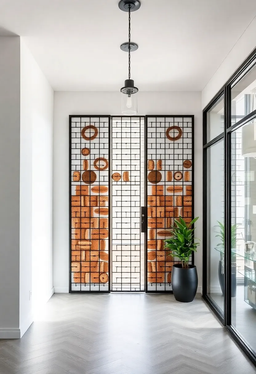 Industrial Screens: Add decorative room dividers or screens made of metal or wood that create separation while enhancing the overall aesthetic⁢ of the entryway