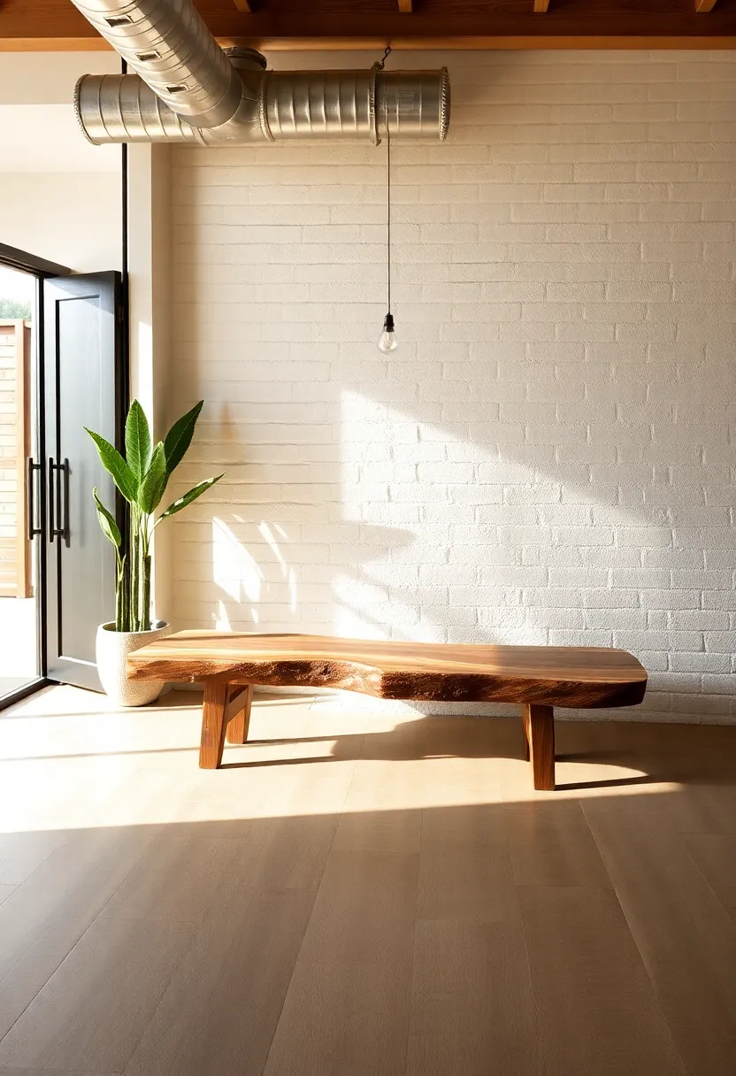 Raw Edge ​Wood Benches: Incorporate a raw, live-edge wood bench for a unique seating option that showcases natural‌ beauty ‌amidst ⁤industrial elements