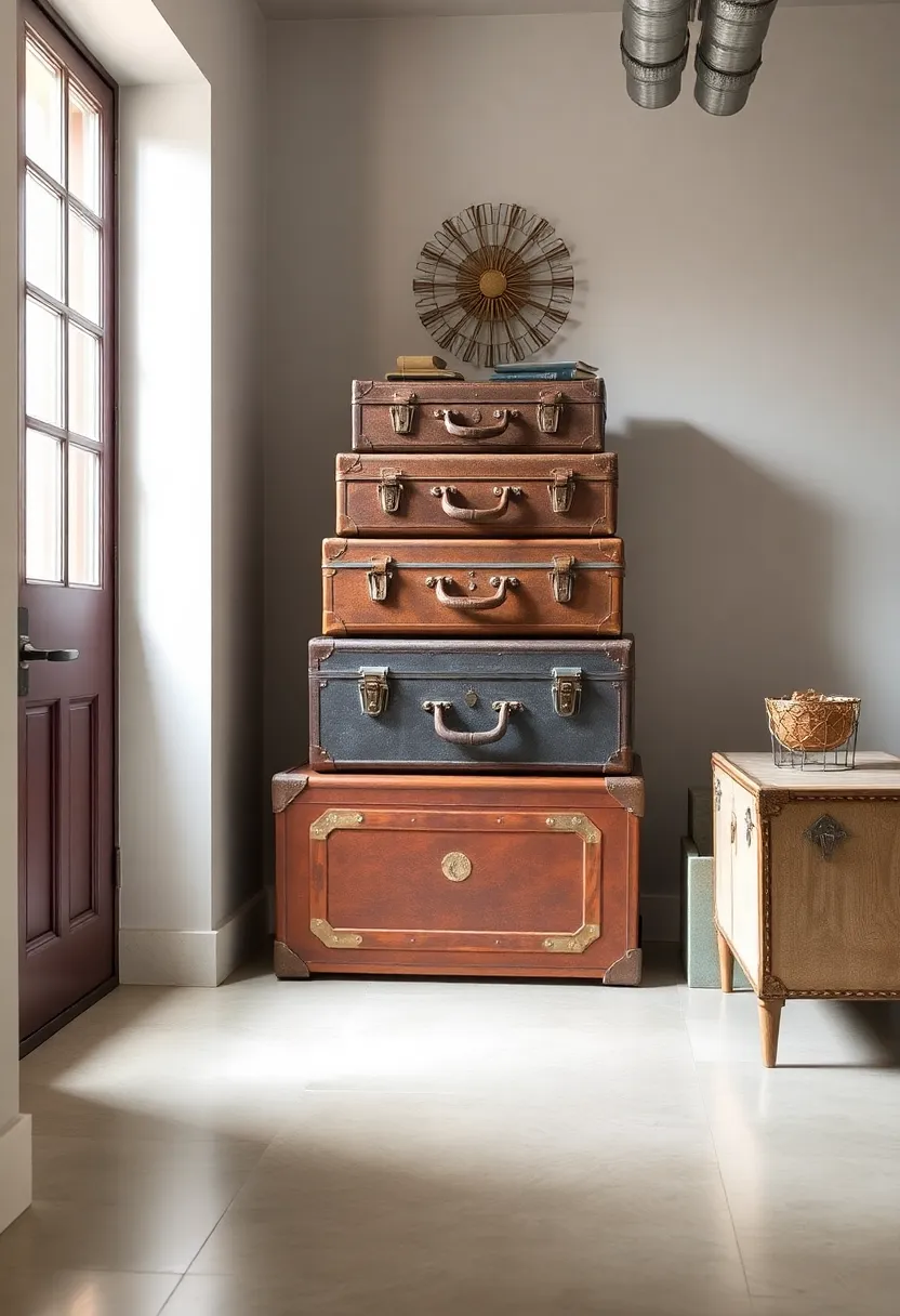 Vintage Suitcases ​as ‍Décor: Stack vintage suitcases or trunks in your entryway for an eclectic touch that ties in histories ​while providing functional storage