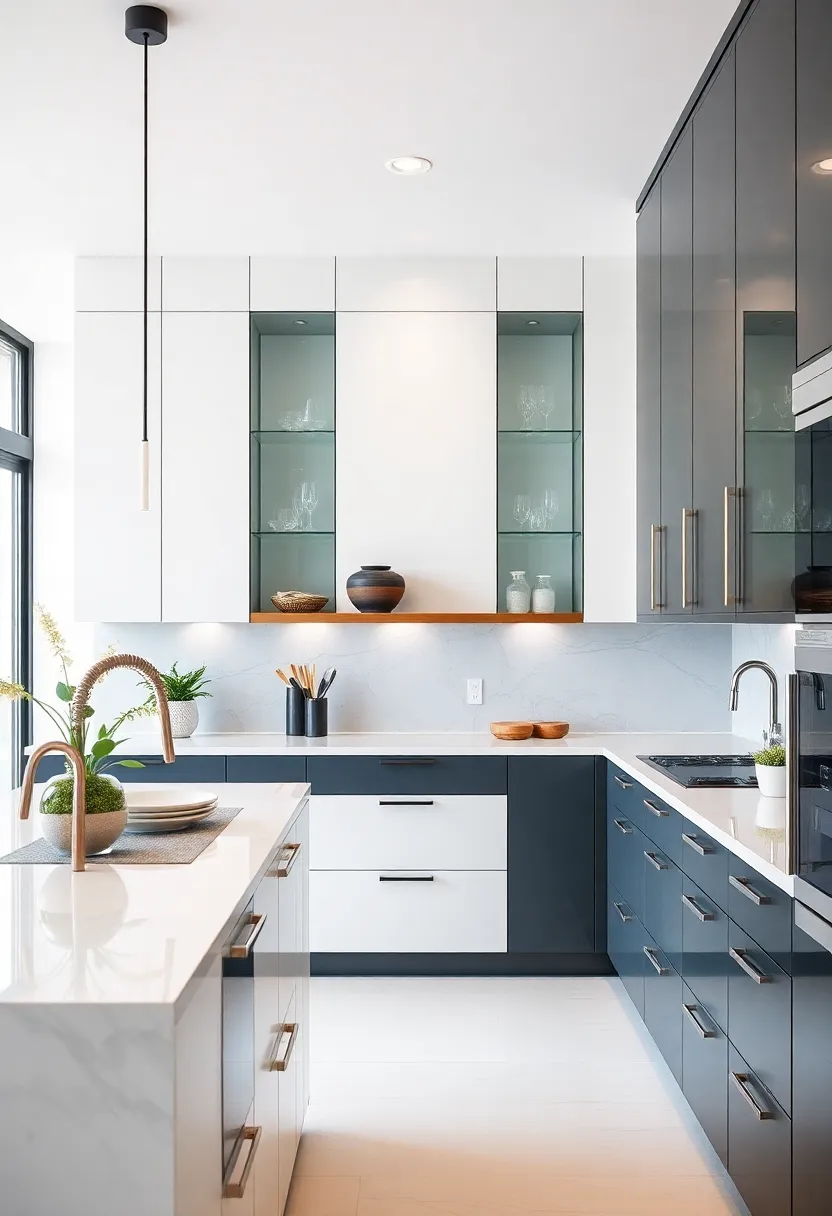 Elevating elegance in Your Culinary Space with Sleek Glass Cabinetry
