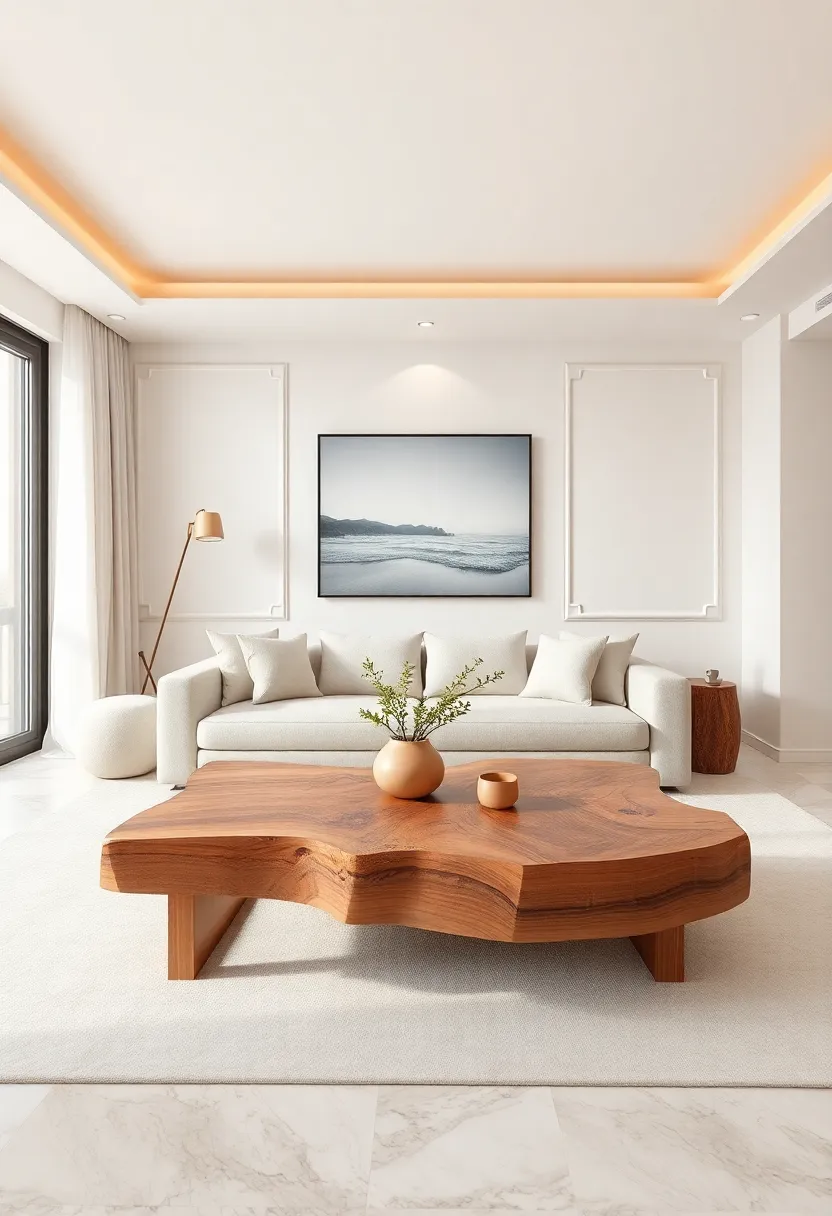 Natural Wood‍ Coffee Table: Choose a⁤ beautifully ‍grained wood coffee table to infuse your living room with organic charm and sophistication