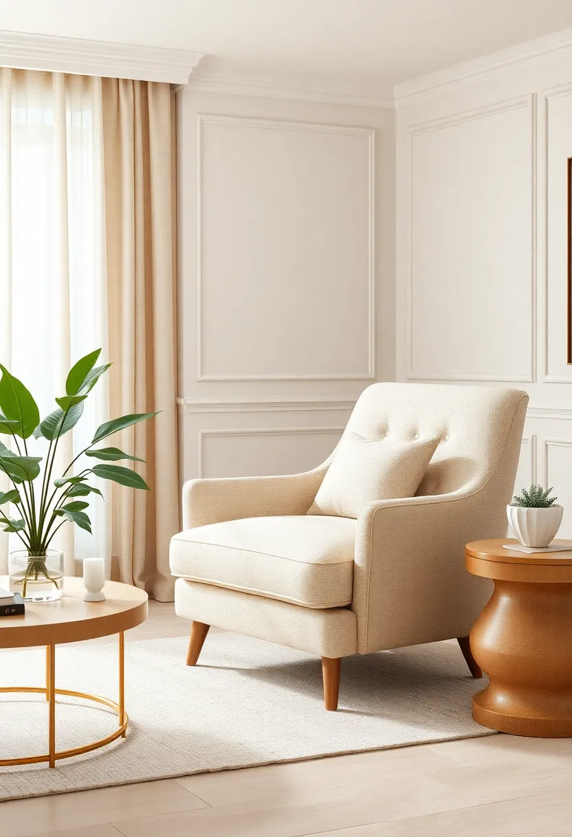 Beige ‍linen Sofa: ‌A timeless beige ⁤linen sofa serves⁣ as the centerpiece of your living⁢ room, offering an elegant ⁤and ‍inviting seating option