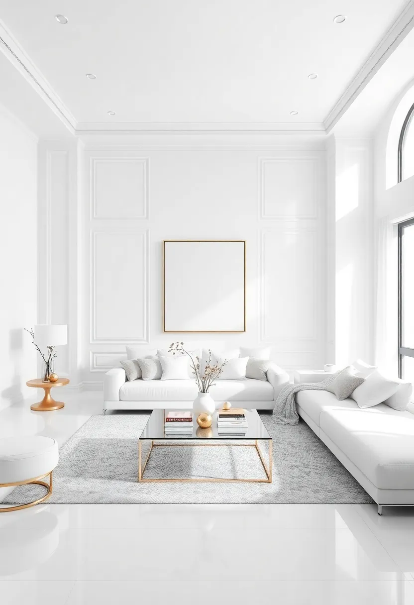 Accessorizing with Metallics to Elevate a White Living Room