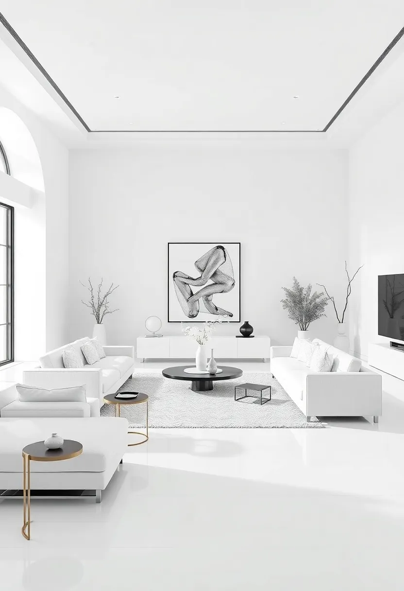 The Allure of Statement Pieces: Art and Sculpture in a White room