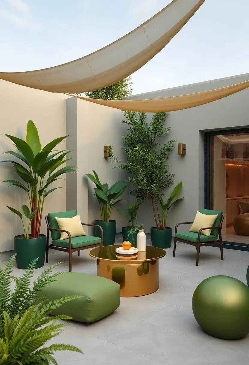 Invigorating Your Terrace: Dreamy Compositions with Green and Gold