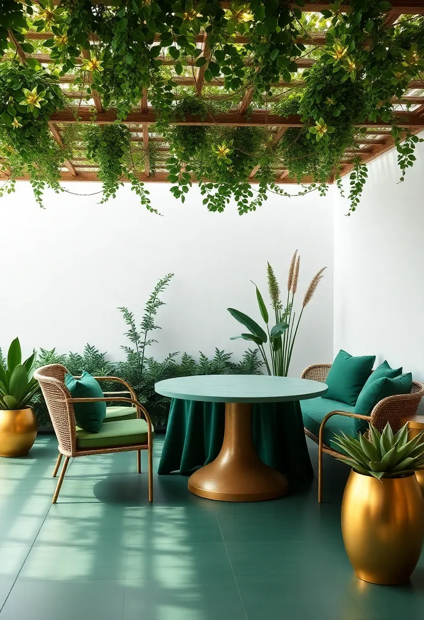 Layering Elements: Combining Gold and Green for Depth and Interest