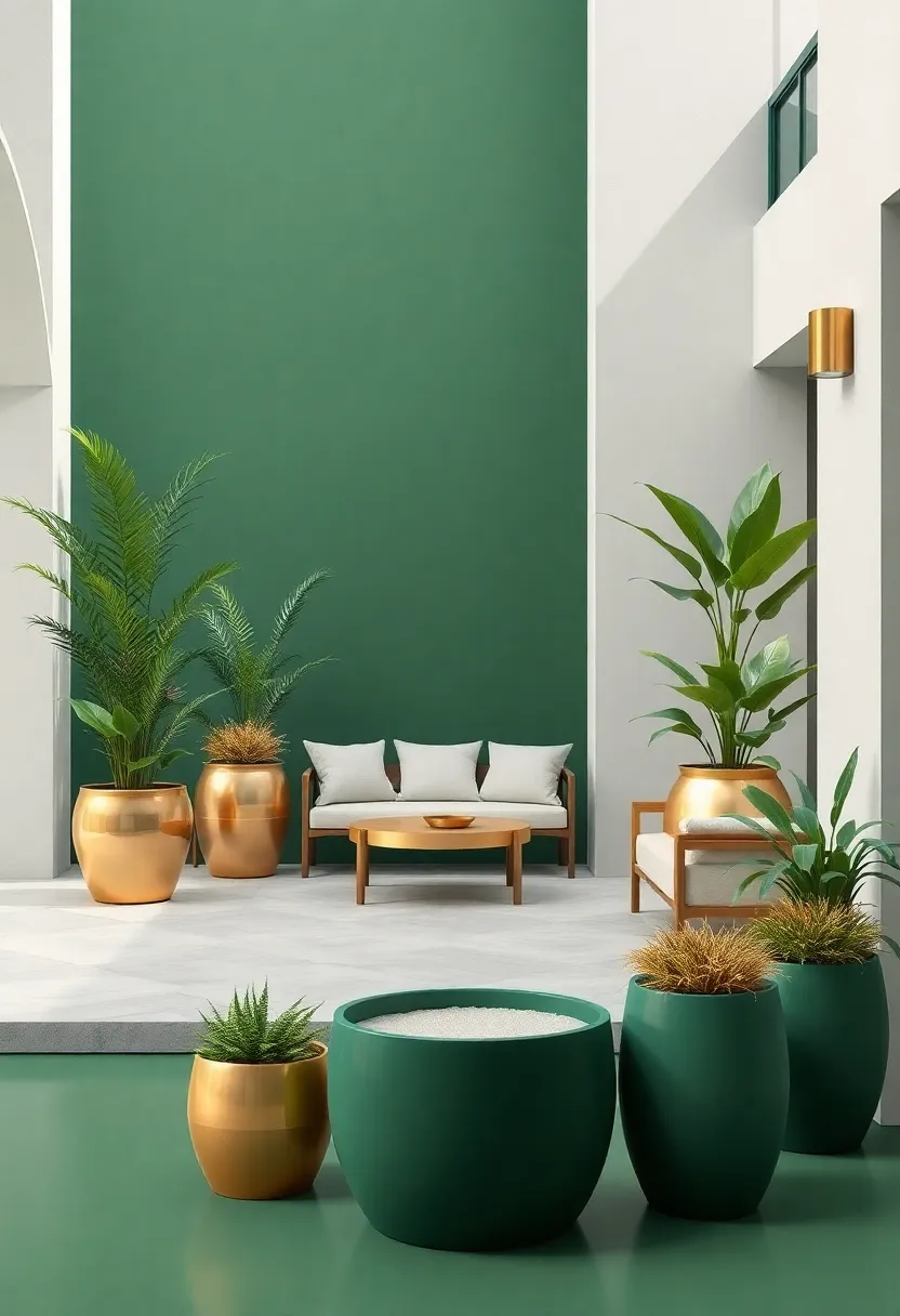 Statement Pieces: Forest Green Planters as Artful Accents