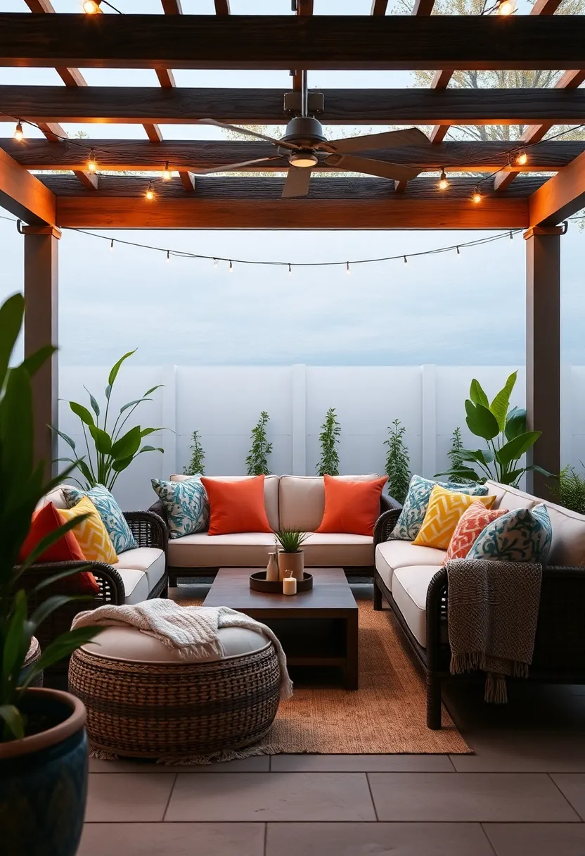 Cozy Up: Transform your patio into ⁤a luxury retreat with plush outdoor sofas adorned with⁣ colorful throw pillows and soft ⁢blankets‌ for‍ cooler evenings