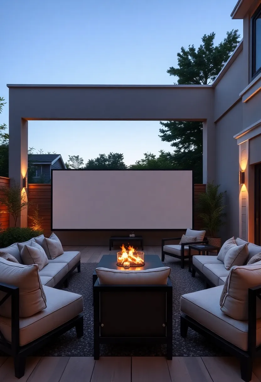 Outdoor Movie theater: Create a cinematic experience with a projector, screen, and plush seating, perfect for‌ entertaining friends and⁤ family ⁤under the stars