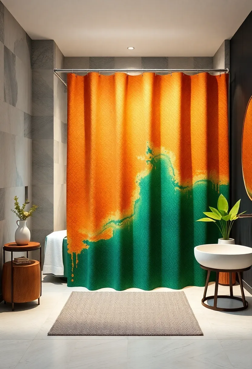 Luxe Leather Look: Explore shower curtains that mimic high-end leather finishes for a bold, contemporary statement