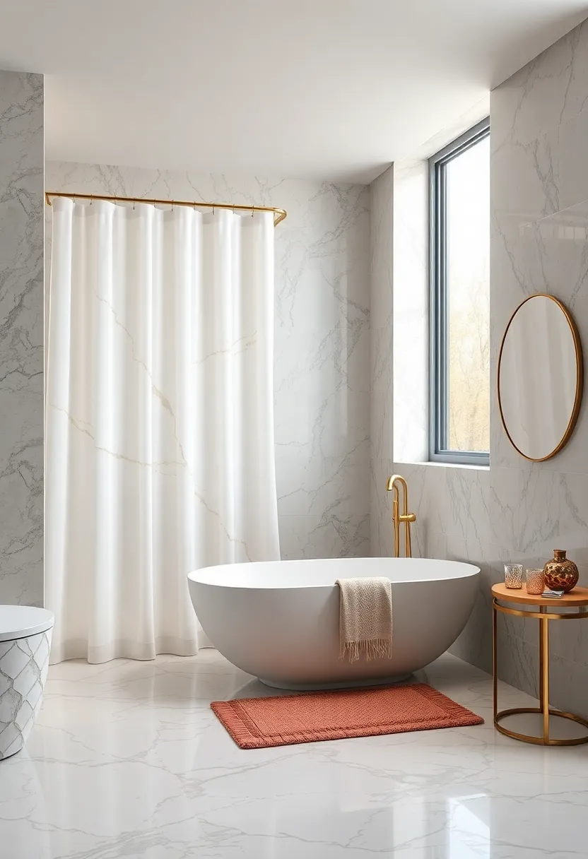Marble Metallic Fusion: Combine marble textures with metallic highlights for a modern yet luxe finish