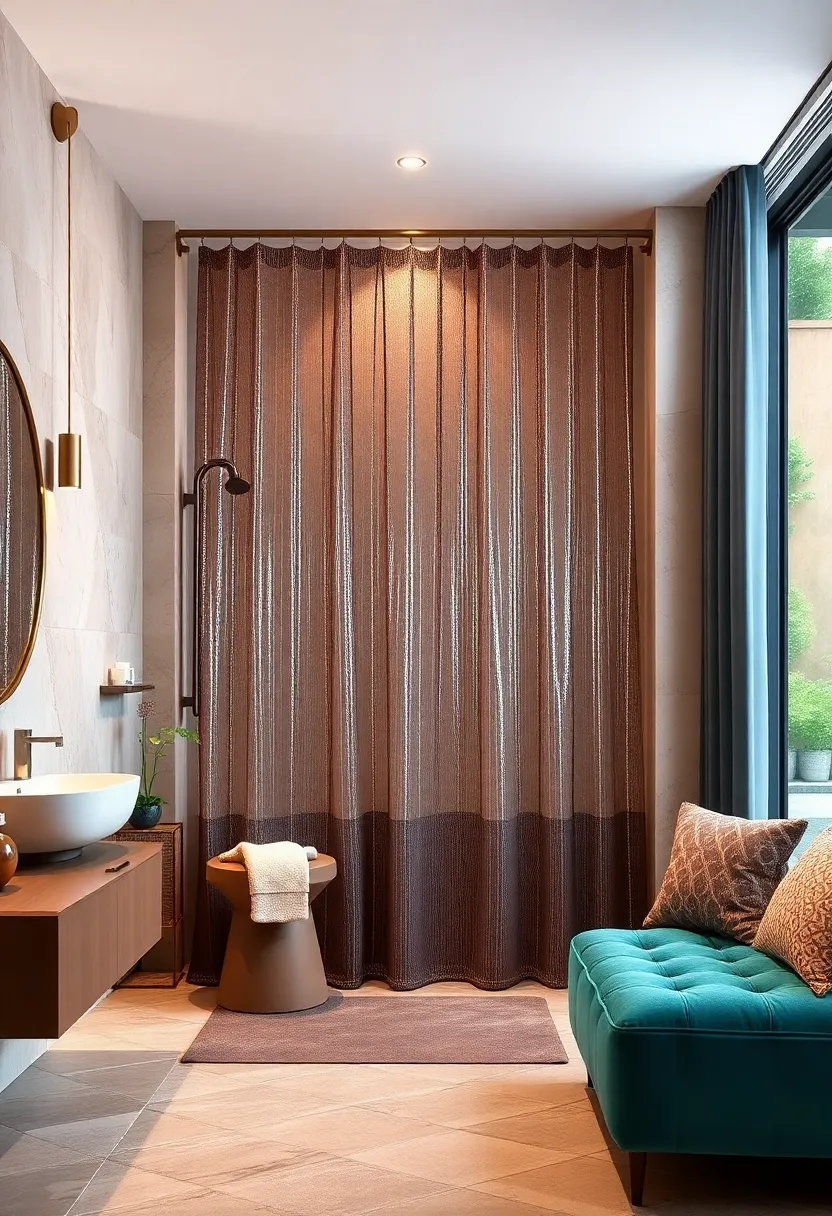 Metallic Mesh Mesh: Incorporate a semi-transparent metallic mesh curtain for a futuristic yet classy twist