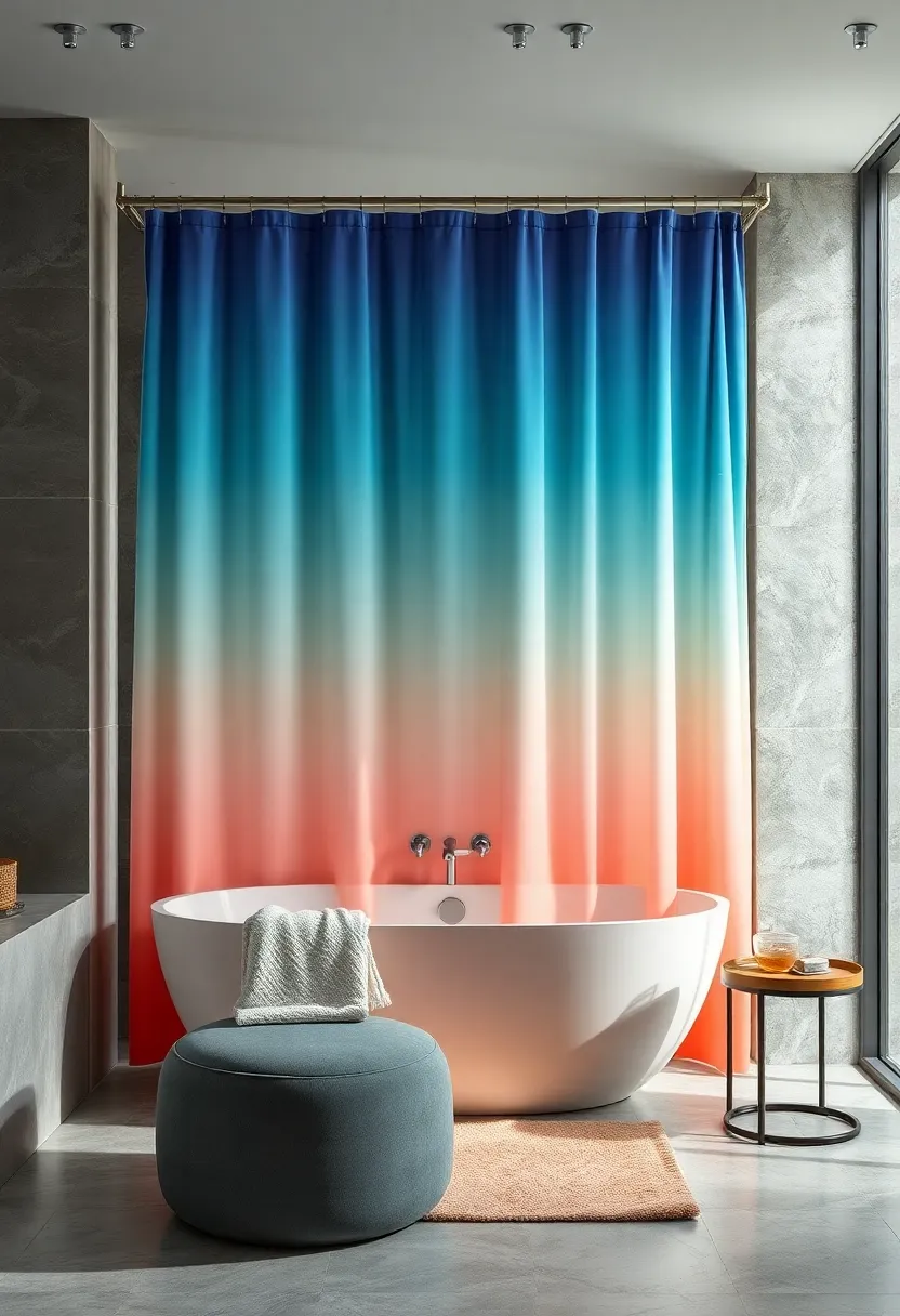 Ombre Elegance: Use a gradient-toned curtain that seamlessly fades from light to dark for subtle, modern sophistication
