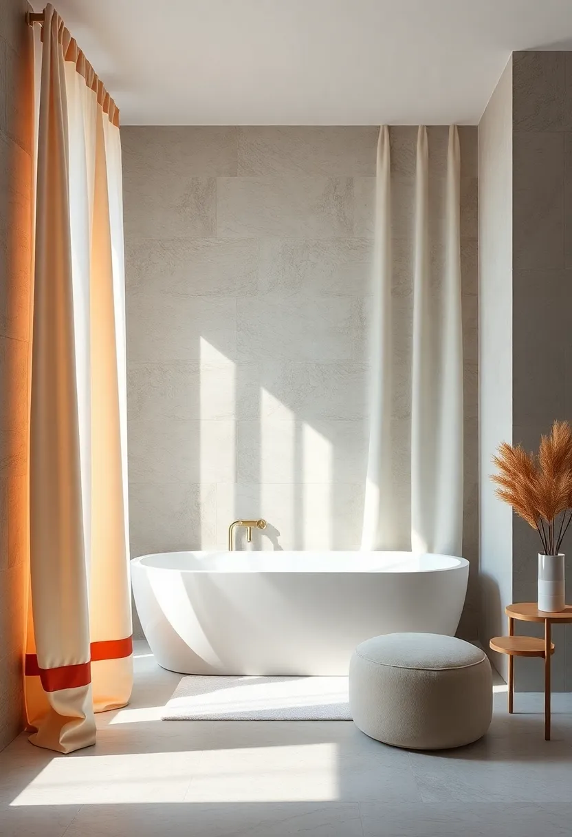 Satin Border Contrast: Highlight plain curtains with satin borders to create a curated and tailored appearance