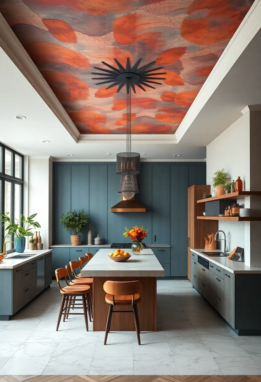 Bold ⁢Ceiling Designs⁢ Featuring Painted murals or ⁣Patterned ‌Panels​ for an Eclectic Twist