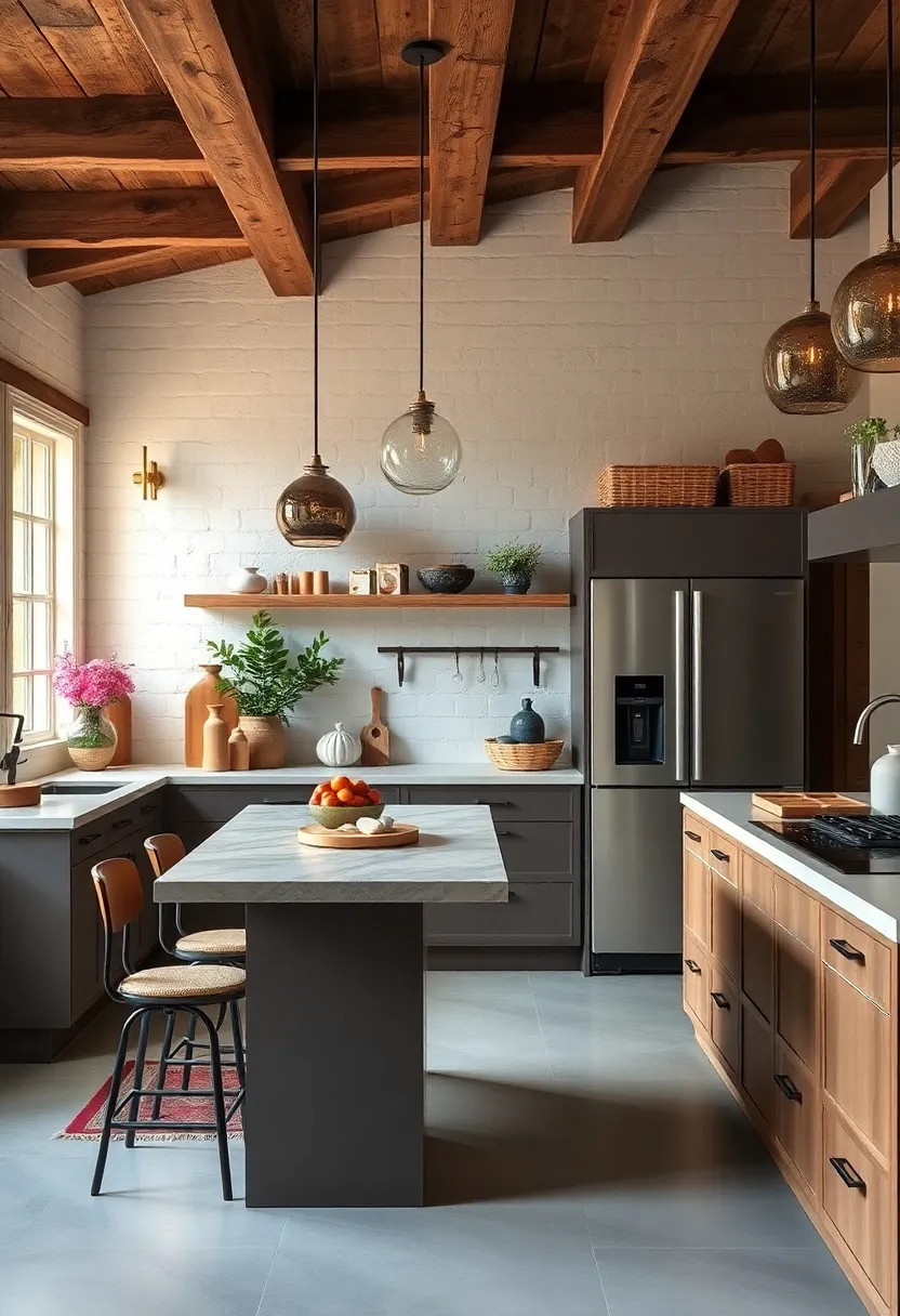 Combining Rustic and‌ Glam⁢ Elements ‌for⁢ an ‍Unexpected Eclectic ⁣Kitchen Statement