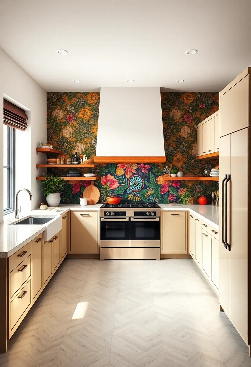 Exuberant‌ Wallpaper and Backsplash⁤ Choices That Energize​ the ⁣Kitchen ​Environment