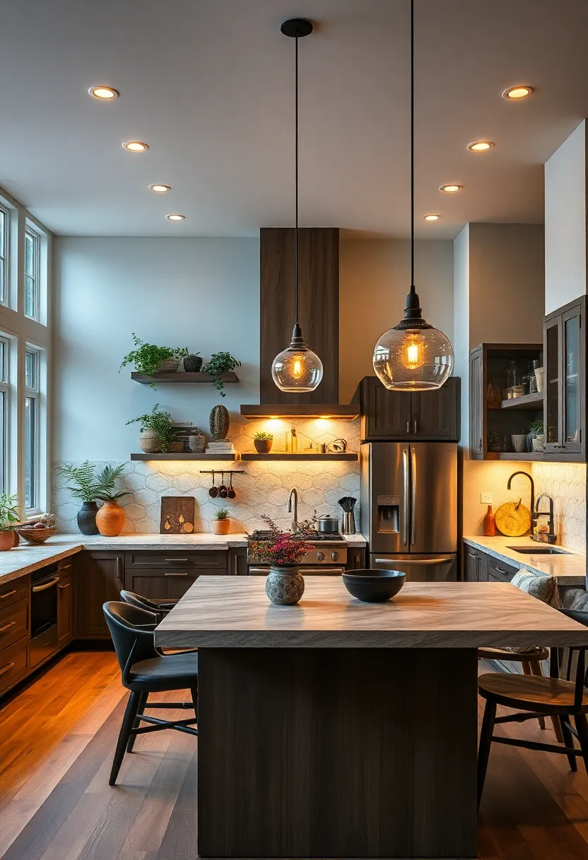 Layered lighting Designs ⁢Creating Depth and Drama ‌in an Eclectic Kitchen Setting