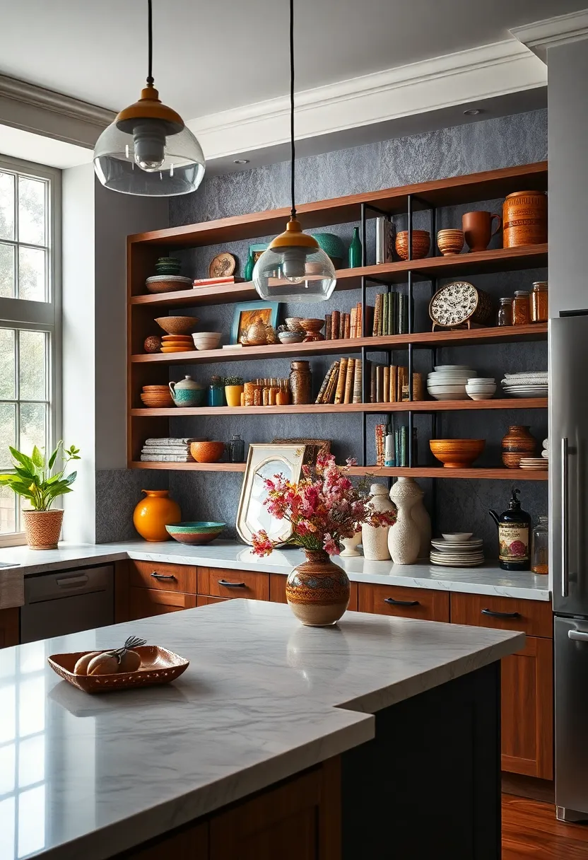 Open Shelving​ Displays Filled with Colorful, ⁢Curated Collections for Eclectic ‌Style