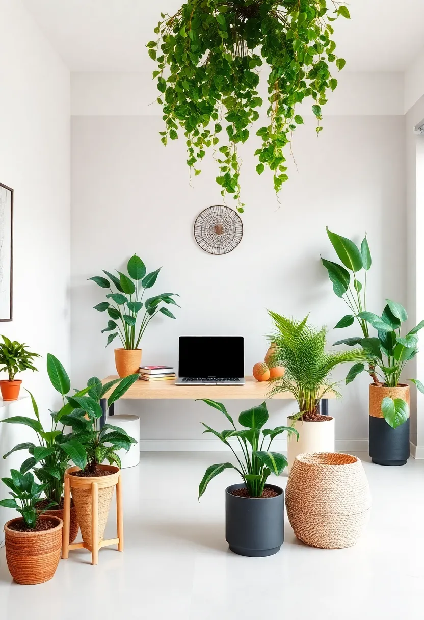 Nature’s Touch:⁢ Incorporate⁢ an array of⁣ indoor plants in varied sizes and shapes ⁣to introduce a refreshing ⁤vibe and purify the air around your ⁢workspace