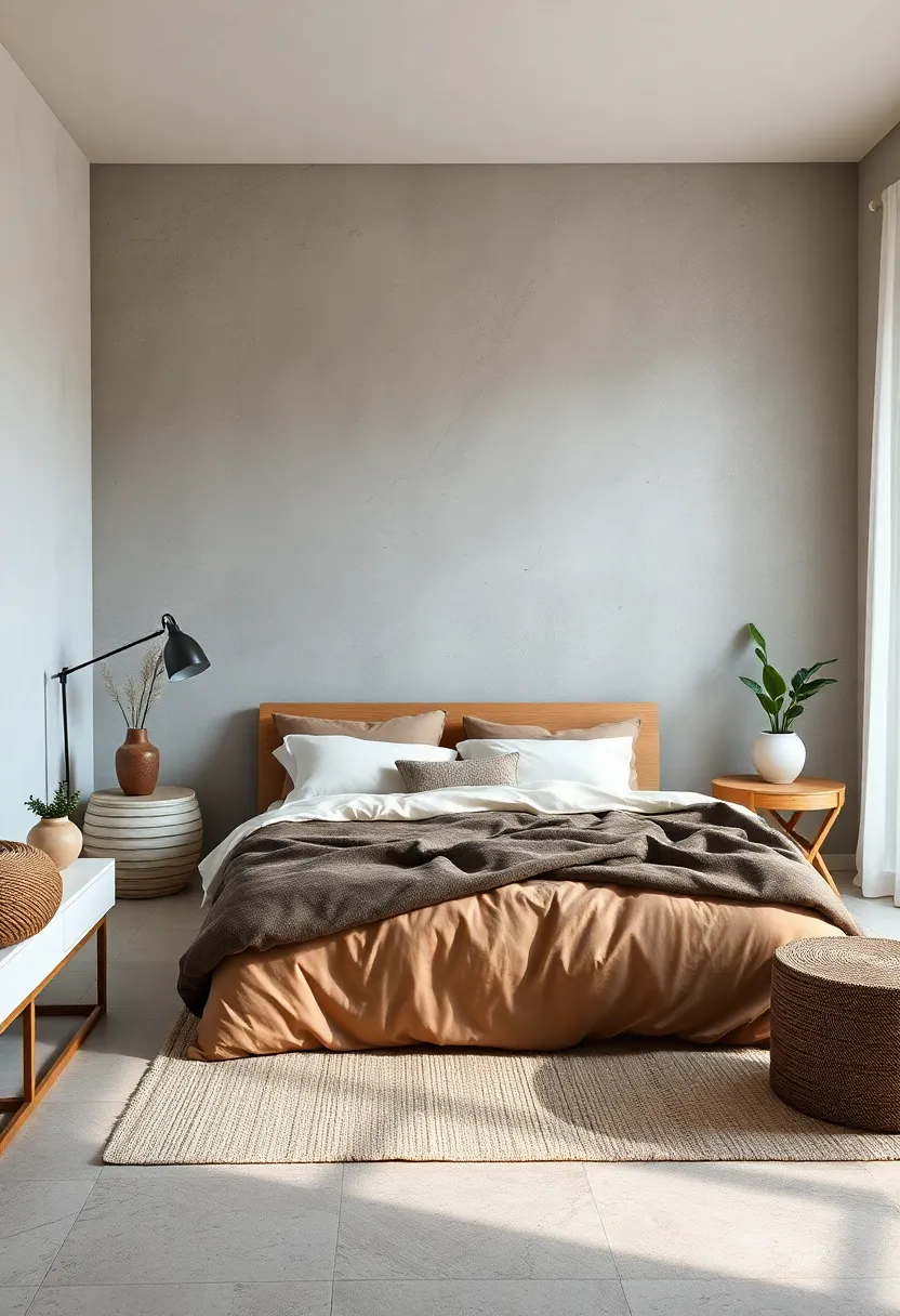 Select bedding ​in solid colors or subtle patterns to maintain visual simplicity