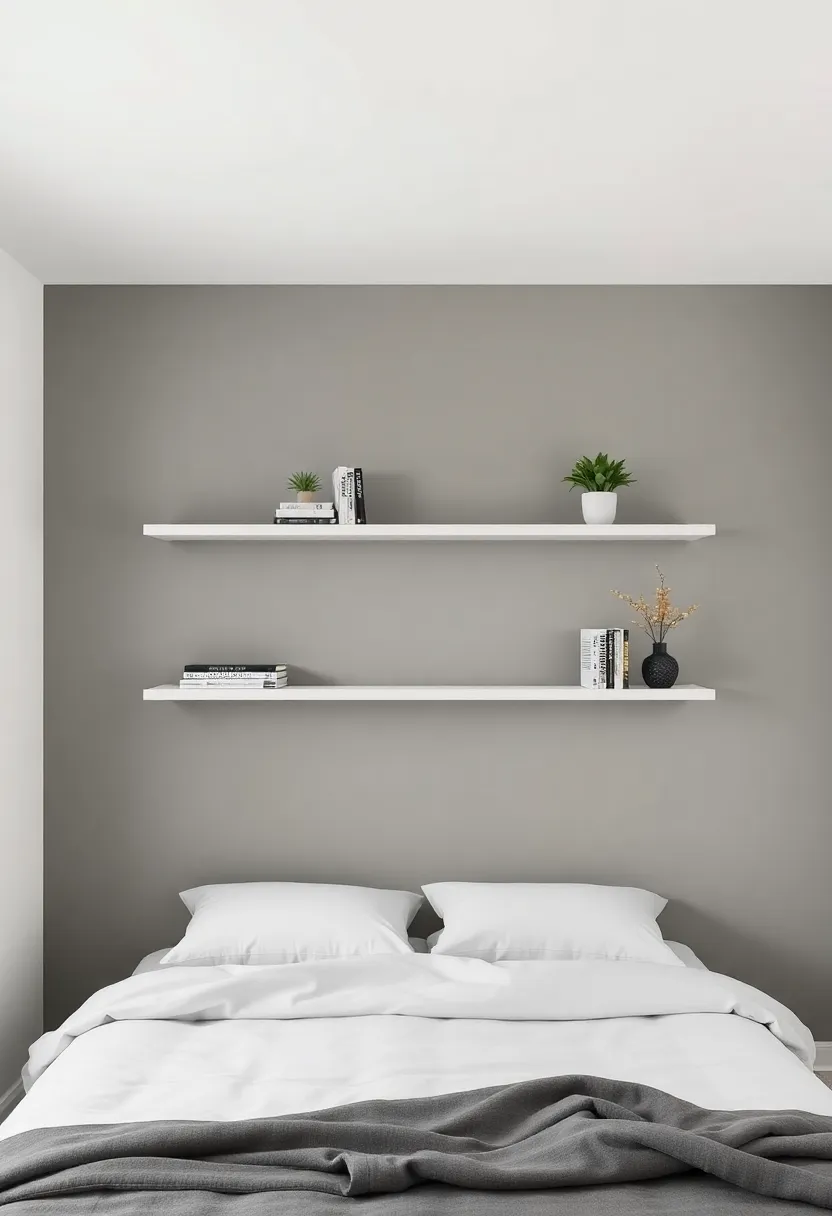 Floating Shelves: Install sleek floating shelves to display‌ personal ⁢items or books, adding functional storage without ‍creating visual⁤ clutter