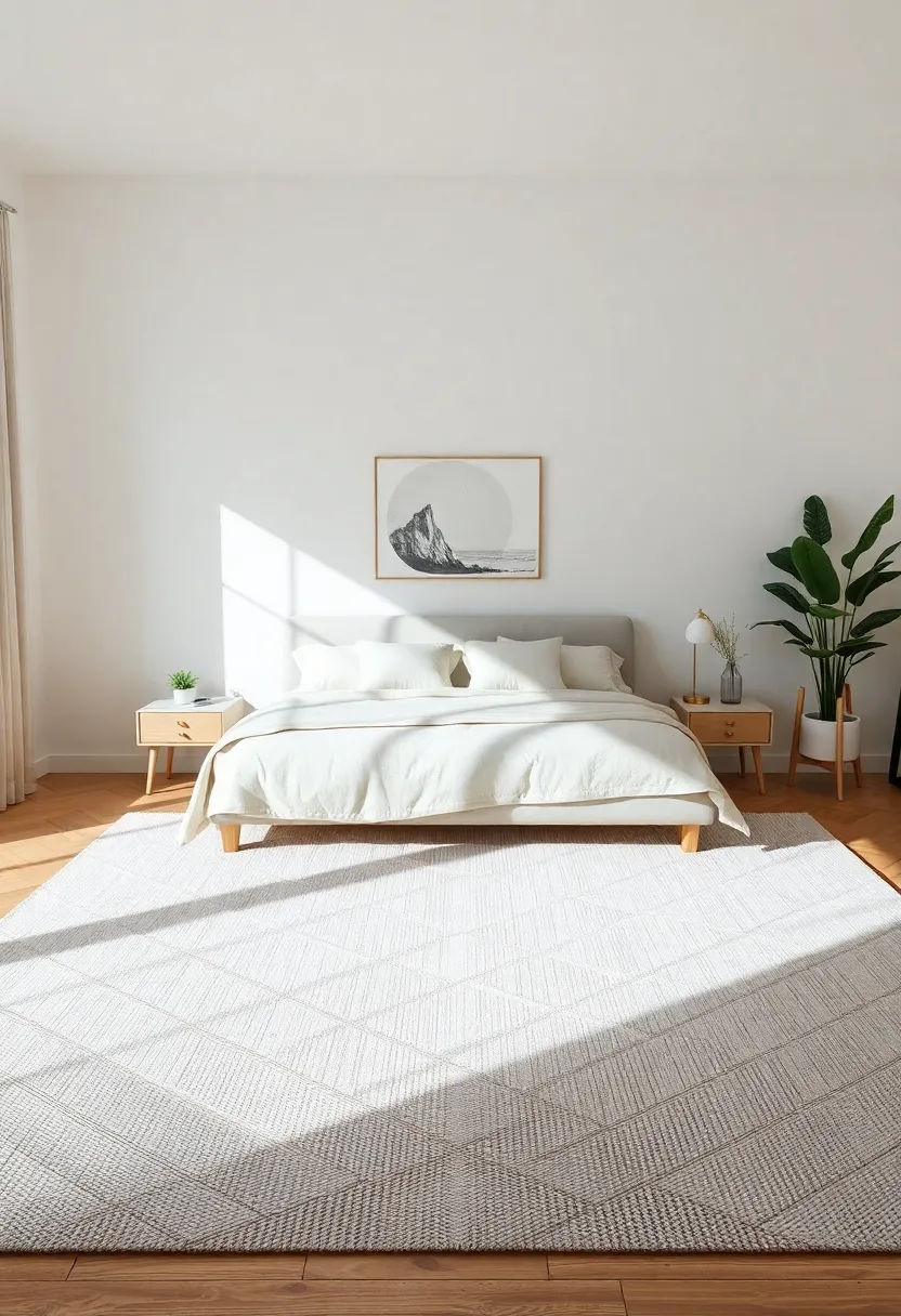 Minimalist⁢ Area Rugs: Lay down a soft, neutral-toned area ‍rug⁤ to define the space and ‌add a ⁣touch of warmth underfoot without overwhelming the design