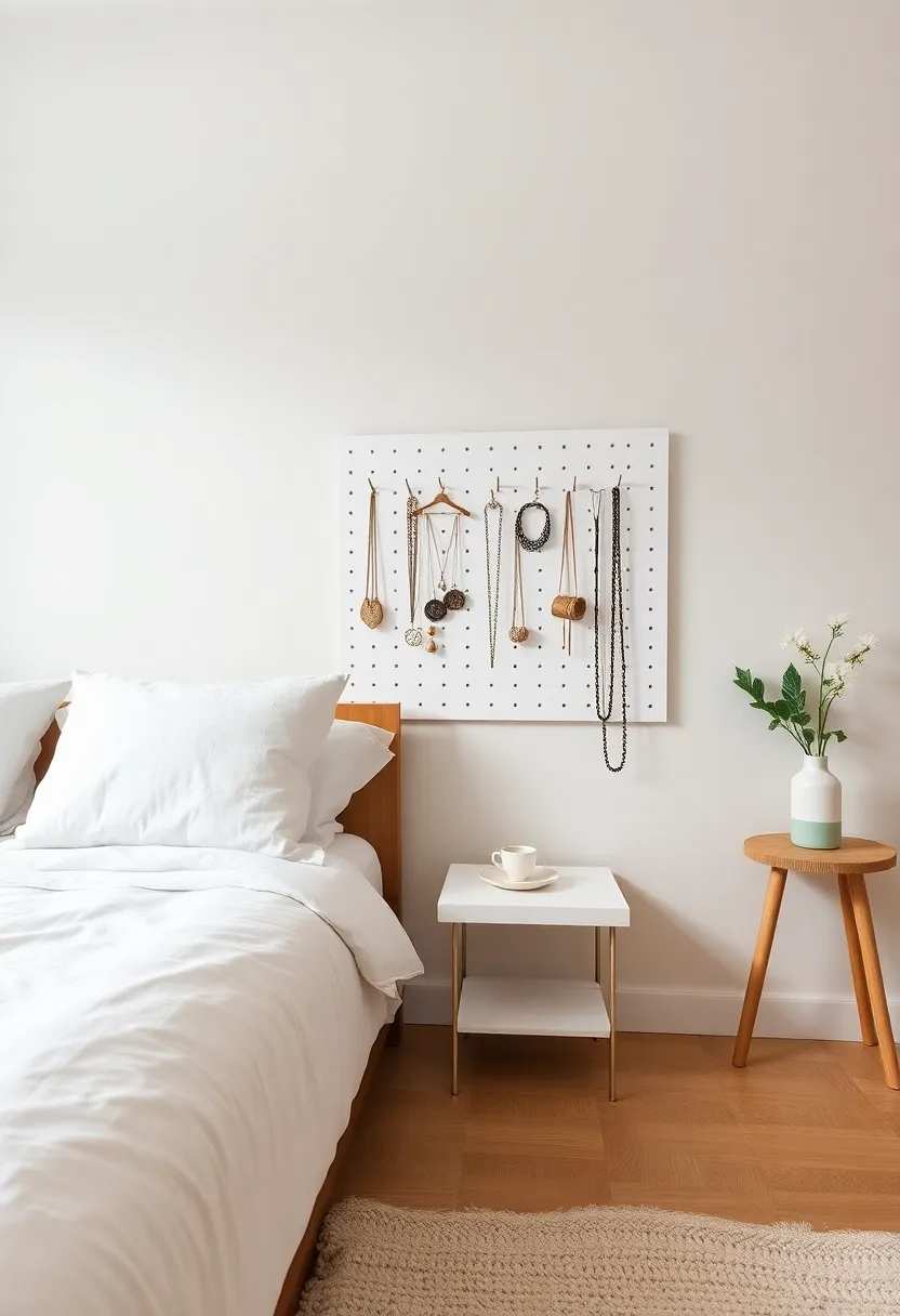Minimalist Jewelry‌ Organizer: Use a simple dish or a sleek‍ wall-mounted pegboard to keep jewelry ‍organized and add⁣ a⁢ touch of decor at the same time