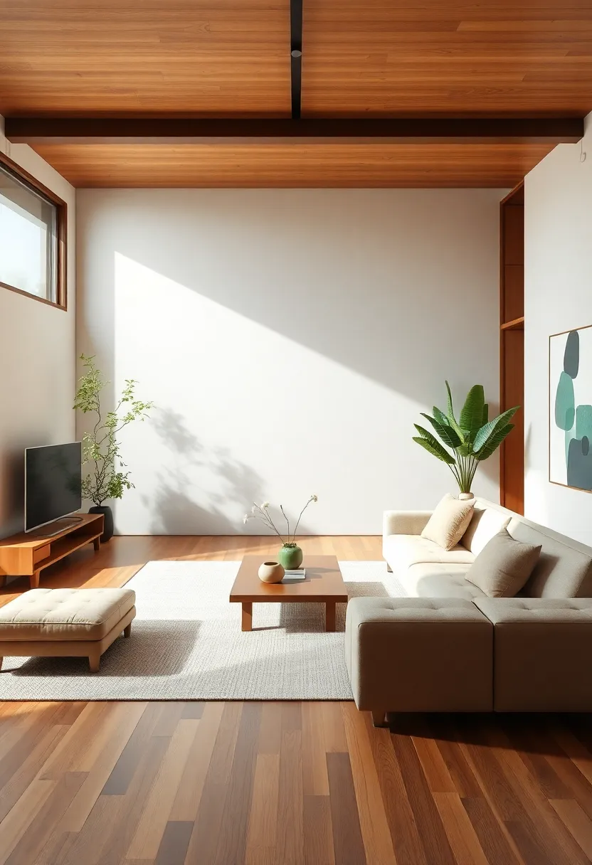 Elevating Spaces With Natural Elements in Minimalist Japanese Living Room Design
