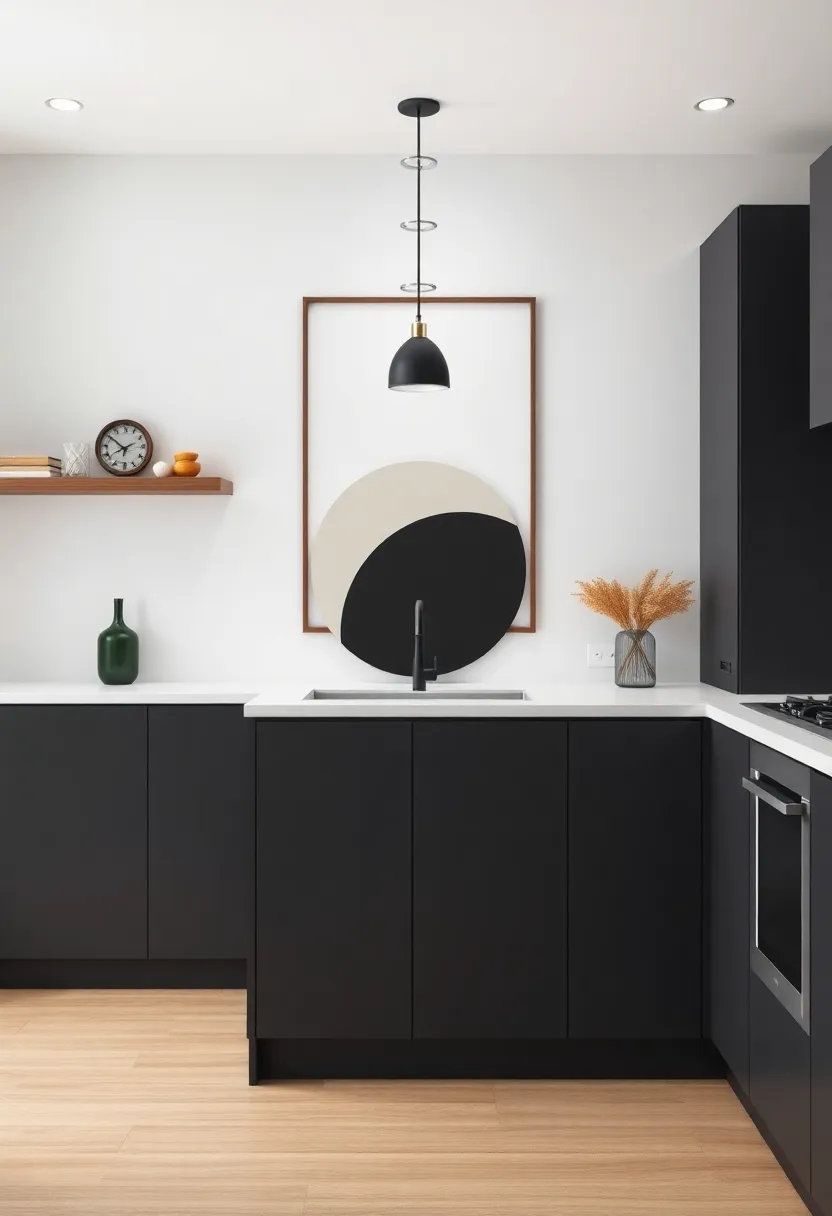 Simple Geometric Shapes: Incorporate art pieces that focus on geometric shapes to add a modern flair while keeping the overall vibe understated