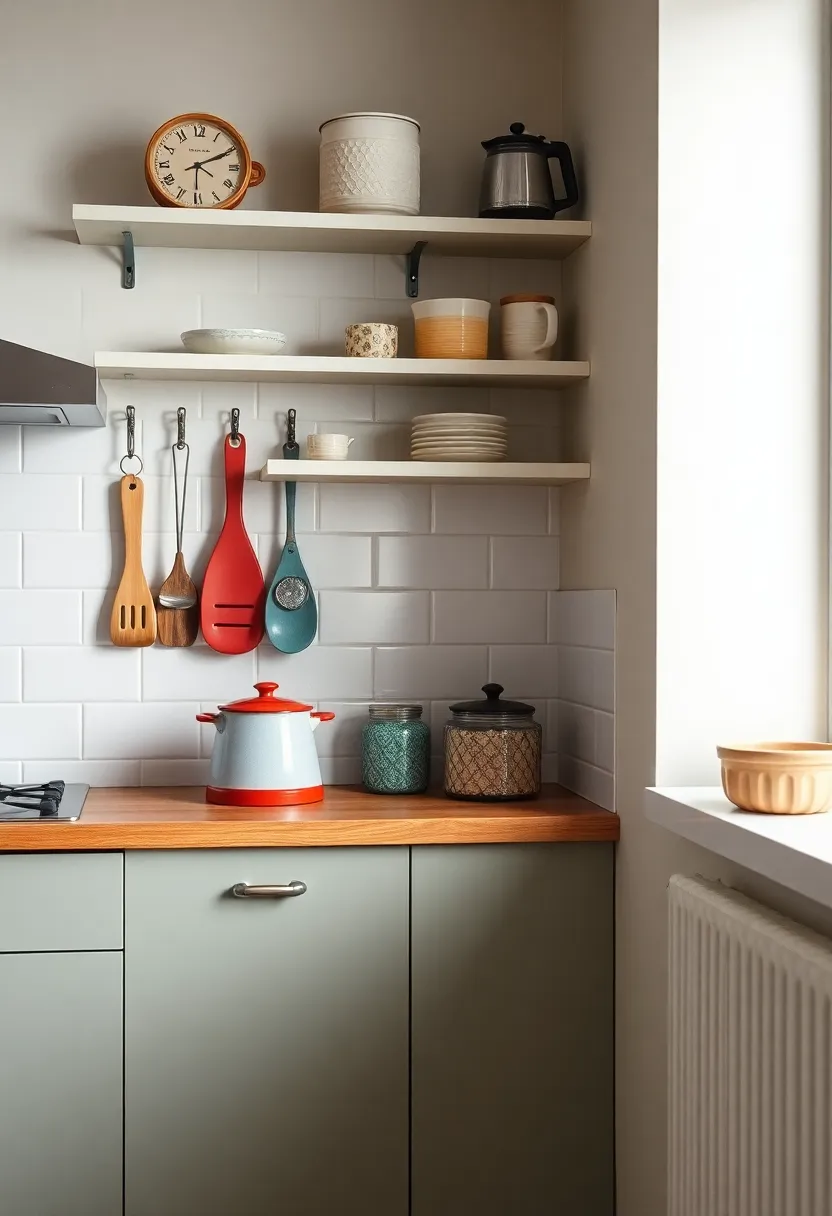 Vintage Kitchen Equipment Prints: Display vintage-inspired prints of kitchen tools or appliances in a minimalist style to evoke nostalgia in a tasteful way